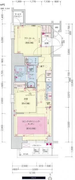 プレサンスTHE久屋大通レジェンド(1LDK/11階)の間取り写真