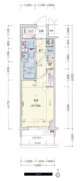 プレサンスTHE久屋大通レジェンド(1K/14階)の間取り写真