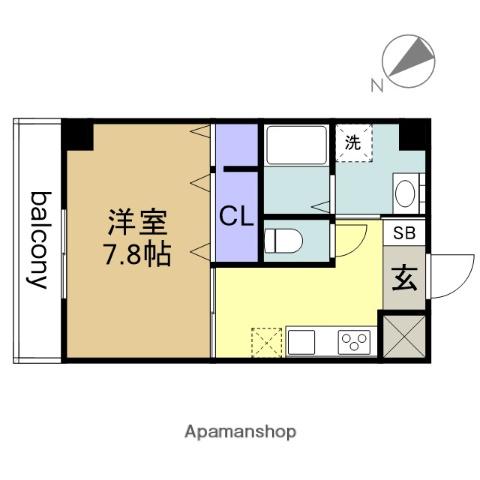 ケヤキパレス熱田(1K/10階)の間取り写真