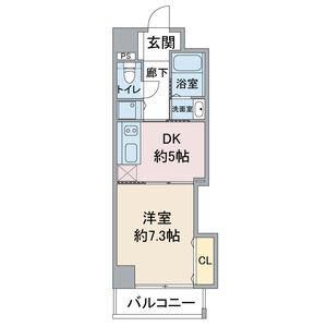 YSIZUMI(1DK/7階)の間取り写真