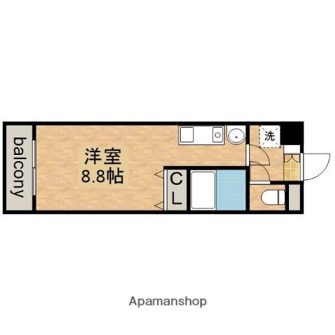 クリスタルタウン金山(ワンルーム/5階)の間取り写真