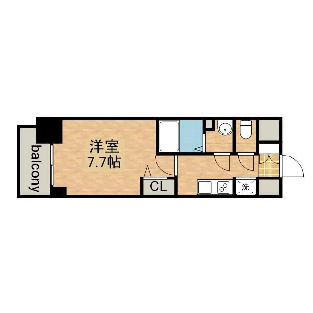 プレサンス東別院駅前Ⅱ(1K/5階)の間取り写真
