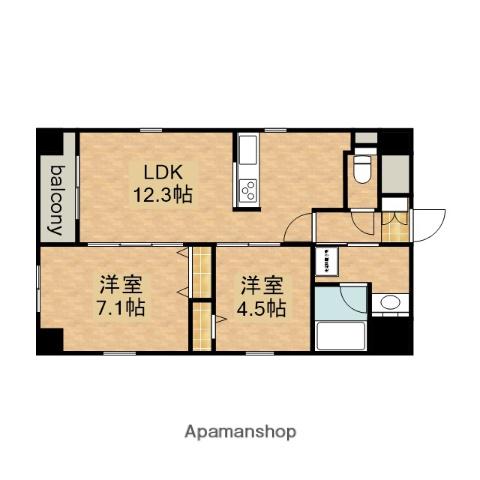 ポルタニグラ千代田(2LDK/7階)の間取り写真