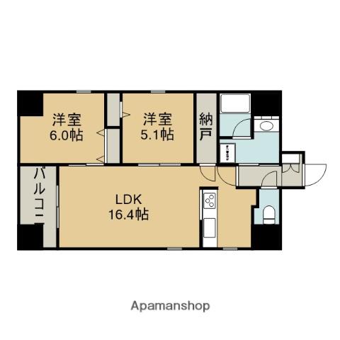 ポルタニグラ千代田(2LDK/10階)の間取り写真