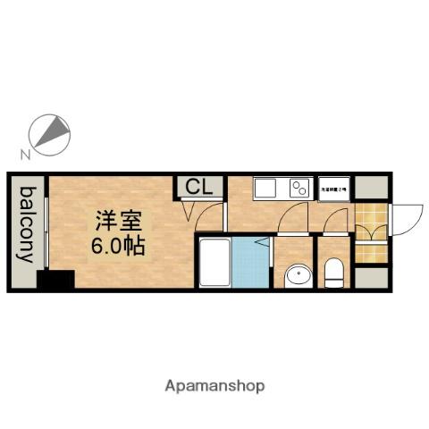 アステリ鶴舞テーセラ(1K/13階)の間取り写真