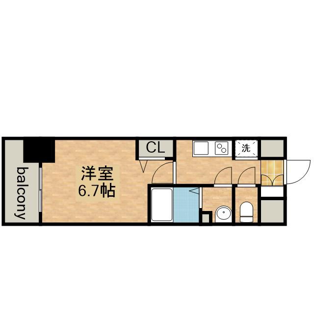 プレサンス鶴舞ファースト(1K/13階)の間取り写真