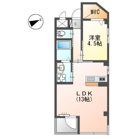 クレシア吹上(1LDK/4階)の間取り写真