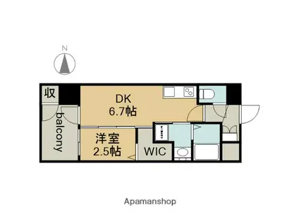 エステムコート名古屋サウスプレミオ(1DK/5階)の間取り写真