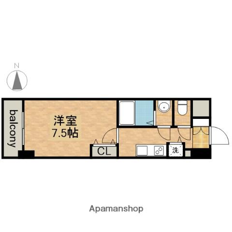 エスリード上前津テルツェ(1K/2階)の間取り写真