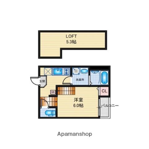 ハーモニーテラス十番町Ⅰ(1K/1階)の間取り写真