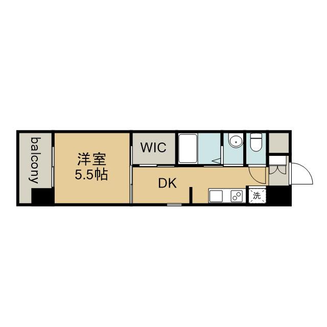 エステムコート名古屋鶴舞シエル(1DK/5階)の間取り写真