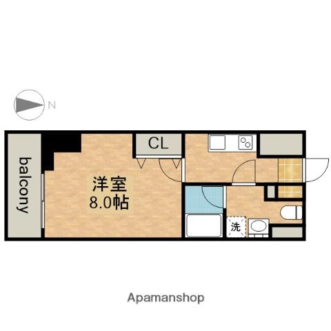 ウエストIN上前津(1K/3階)の間取り写真