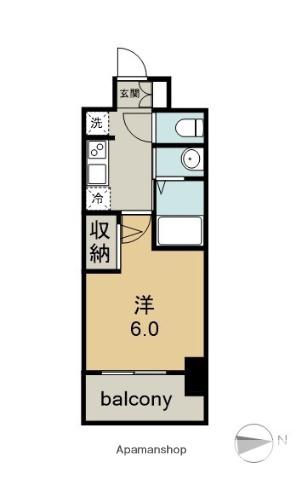 エステムコート名古屋鶴舞Ⅱレアーヴ(1K/15階)の間取り写真