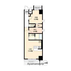 ファインブルーム新栄(1LDK/9階)の間取り写真