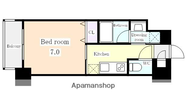 レジデンス東別院スクエアⅡ(1K/10階)の間取り写真