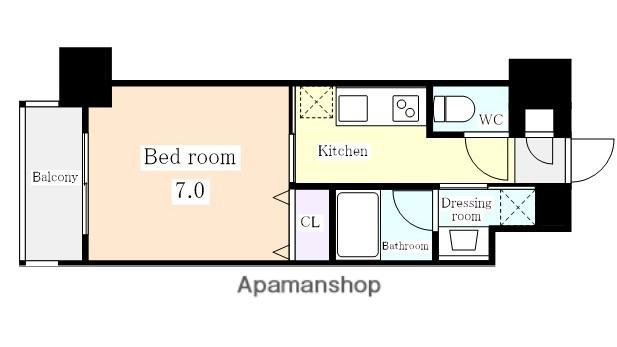 レジデンス東別院スクエアⅡ(1K/3階)の間取り写真