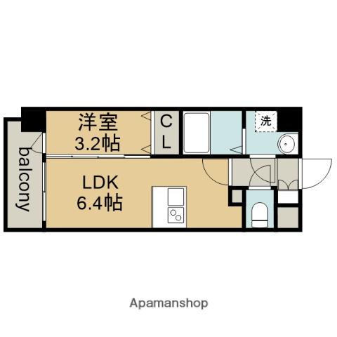 メイクス矢場町(1DK/12階)の間取り写真