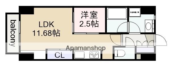 AREX丸の内Ⅱ (1LDK/6階)の間取り写真