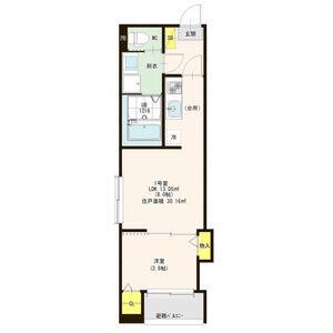 ハーモニーテラス切戸町Ⅱ(1LDK/2階)の間取り写真