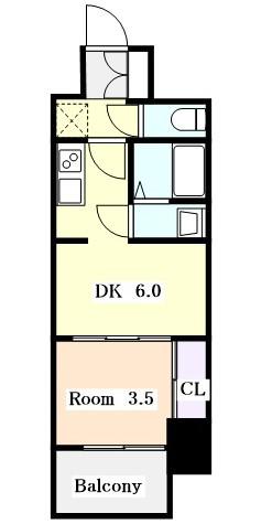 プレサンス上前津エレスタ(1DK/2階)の間取り写真