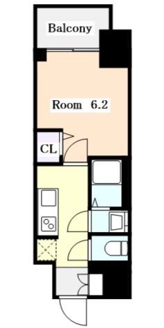 プレサンスTHE大須観音(1K/8階)の間取り写真
