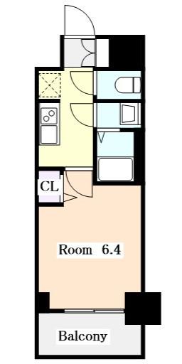 プレサンス広小路通今池(1K/3階)の間取り写真