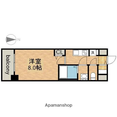 メイクス高岳(1K/12階)の間取り写真