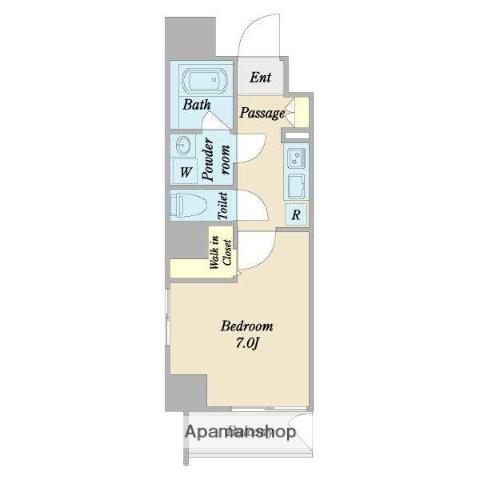 LALLURE(1K/4階)の間取り写真