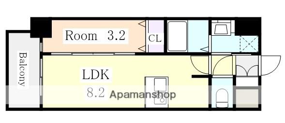 メイクス今池02(1LDK/13階)の間取り写真