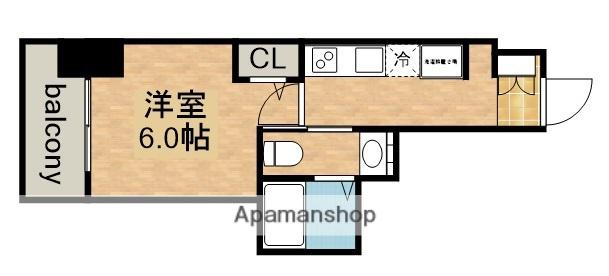 エステムコート名古屋千種グレイス(1K/8階)の間取り写真