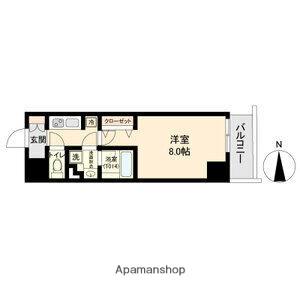 ブランシエスタ金山(1K/14階)の間取り写真