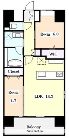 SKYGRACE名古屋駅(2LDK/6階)の間取り写真