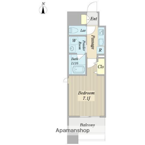 カンピオーネ御器所通(1K/11階)の間取り写真