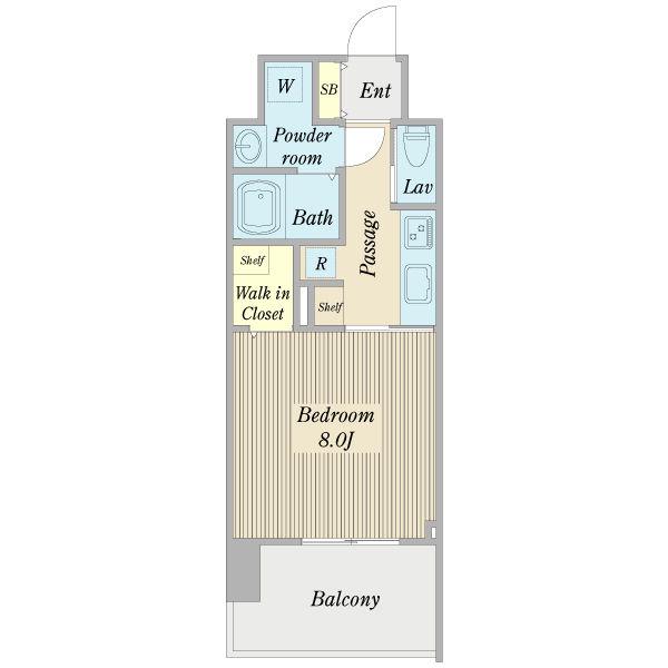 メルカーサ泉(1K/8階)の間取り写真
