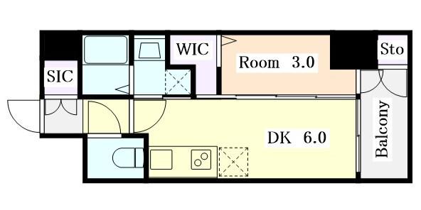 エステムコート名古屋葵(1DK/5階)の間取り写真