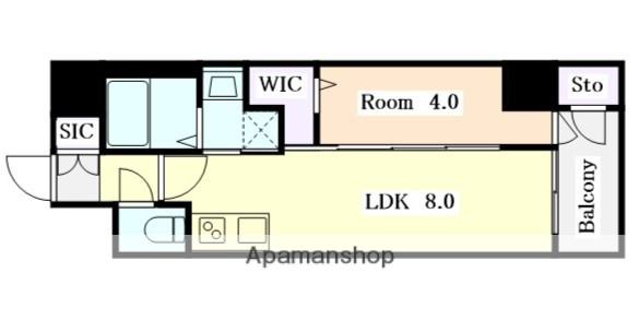 エステムコート名古屋葵(1LDK/4階)の間取り写真