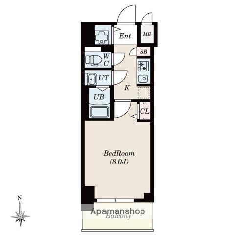 CREST TAPP新栄(1K/2階)の間取り写真