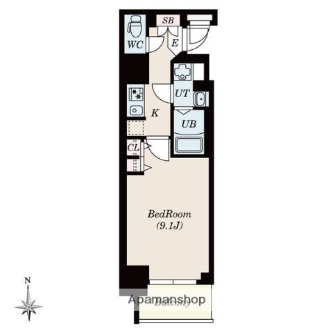 CREST TAPP新栄(1K/15階)の間取り写真
