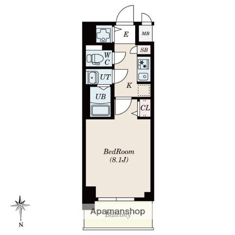 CREST TAPP新栄(1K/8階)の間取り写真