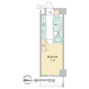 ヴェルデシア名駅南(1K/8階)の間取り写真
