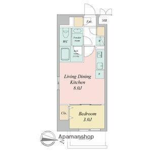 ヴェルデシア名駅南(1LDK/9階)の間取り写真