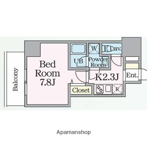 E-CITY大須(1K/7階)の間取り写真
