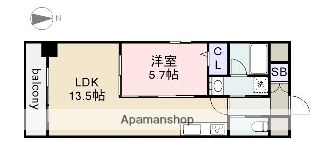 ラヴィータ 泉(1LDK/6階)の間取り写真