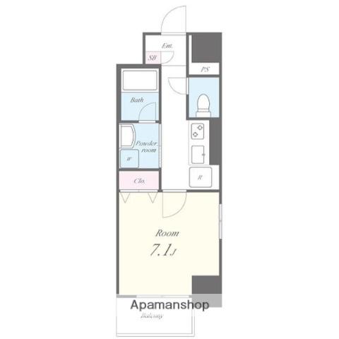 グランディール上前津(1K/5階)の間取り写真