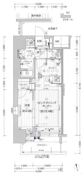 プレサンス ロジェ 車道駅前サウス(1LDK/13階)の間取り写真