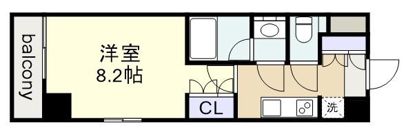 ザ・パークハビオ名古屋松原(1K/10階)の間取り写真