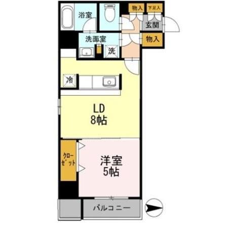 カスタリア栄(1K/8階)の間取り写真