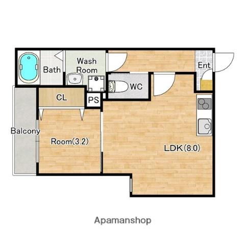 ジーメゾン名古屋牛立オーク(1LDK/3階)の間取り写真