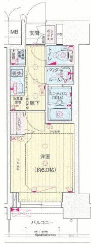 プレサンス吹上駅前エテルノ(1K/10階)の間取り写真