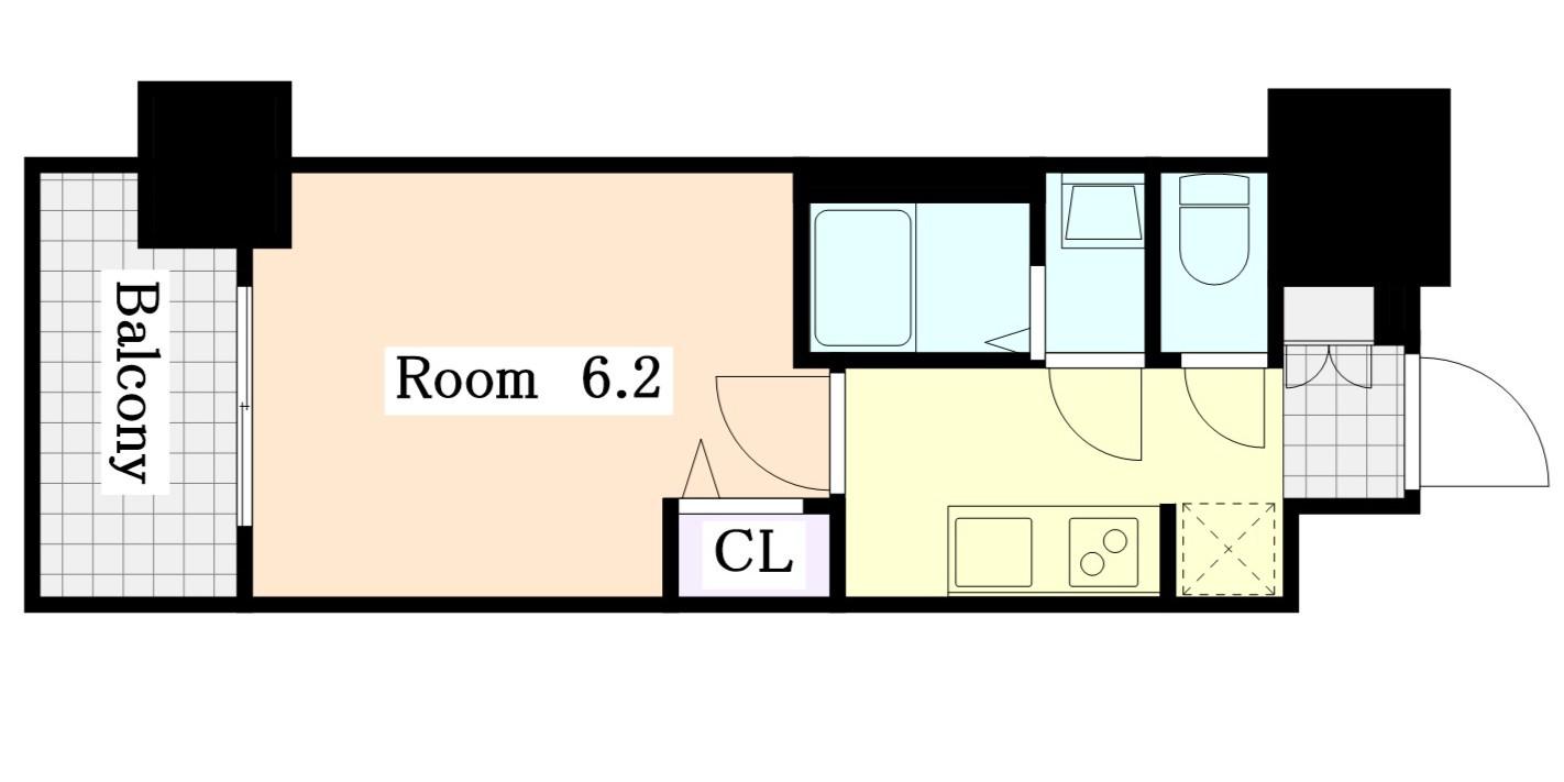 プレサンス太閤通駅前デュプル(1K/4階)の間取り写真